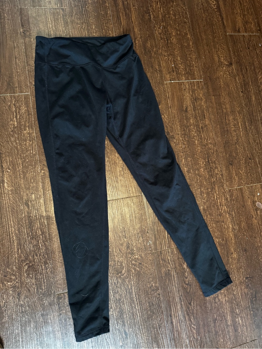 Baleaf Black Fleece-lined Athletic Leggings with Silver Logo
